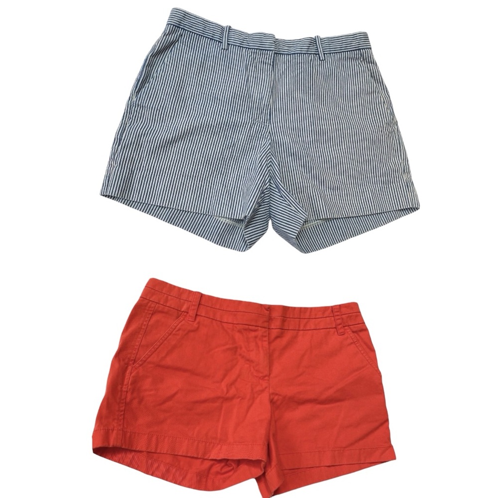 Lot of 2 Gap Blue White Tailored Shorts 6R J Crew Orange Chino Short sz 6